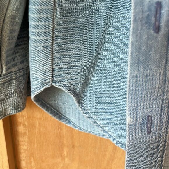 Bagatelle denim Shacket Long sleeve shirt multi print patchwork print brand Med - Picture 15 of 16